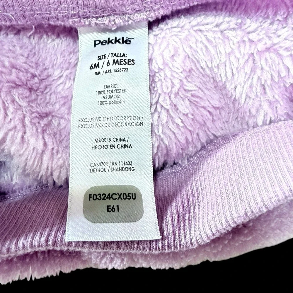 Infant Girl 6 Mo Pekkle Fleece Jogger/sweatsuit Lot Unicorn‎ & Flowers Preowned